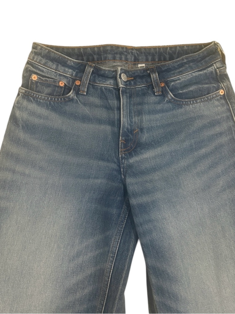 Asos weekday Blue Ample low loose wide leg denim Jeans cotton size 26 x 32 - Picture 8 of 14